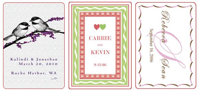 personalized deck of cards wedding
